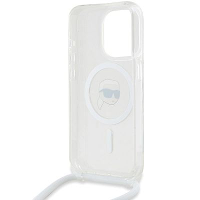 6. Karl Lagerfeld Crossbody IML Karl Head MagSafe case for iPhone 15 Pro Max - transparent