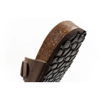 7. Bio Bio shoes men's slippers, profiled flip-flops, natural leather, brown