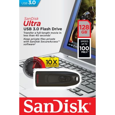 30. Pendrive SanDisk CRUZER SDCZ48-128G-U46 (128GB; USB 3.0; black)