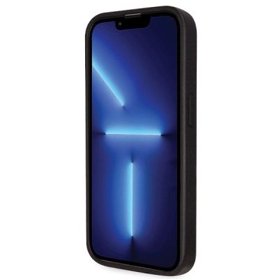 5. Guess GUHCP14LP4TDSCPK case for iPhone 14 Pro - black Crossbody 4G Metal Logo