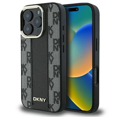 9. DKNY Checkered Pattern Magsafe iPhone 16 Pro Case - Black