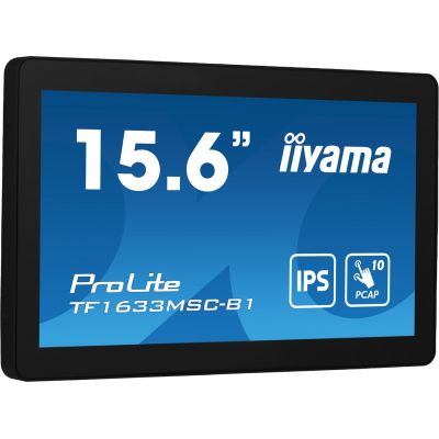 iiyama ProLite TF1633MSC-B1 computer monitor 39.6 cm (15.6") 1920 x 1080 px Full HD Touchscreen Black