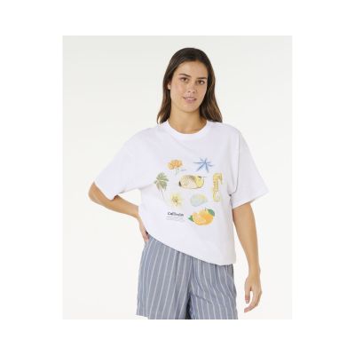 RIP CURL Women's Poolside Heritage Tee White