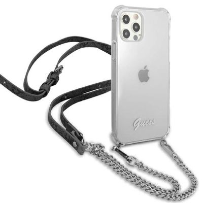 4. Guess GUHCP12LKC4GSSI iPhone 12 Pro Max 6.7" Transparent hardcase 4G Silver Chain