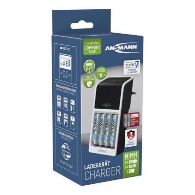 7. Ansmann Comfort Plus charger with 4x AA2100 rechargeable batteries 1001-0094-01
