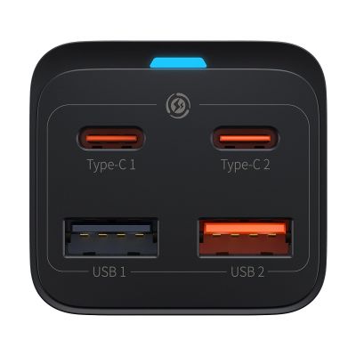 3. Baseus GaN3 Pro fast charger GaN 2 x USB Type C / 2 x USB 65W PD, QC4.0+, AFC, PPS + cable USB Type C - USB Type C 1m black (CCGP040101)