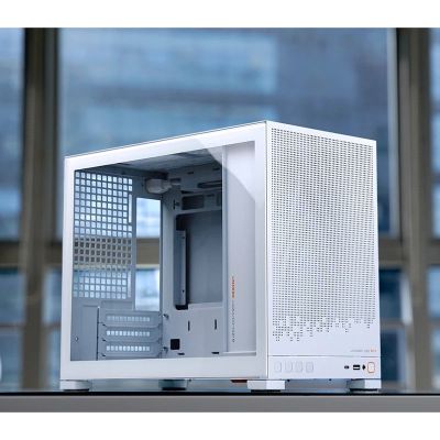 30. Jonsbo D32 STD PC Case, White, Mini Case, mATX, Tempered Glass – White