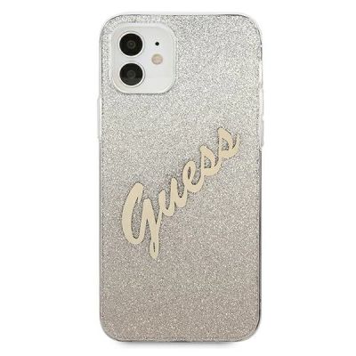 3. Guess GUHCP12SPCUGLSGO iPhone 12 mini 5.4" gold/gold hardcase Glitter Gradient Script