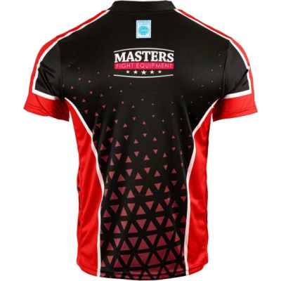 3. MASTERS "COMBAT JUNIOR" V-neck point-fighting shirt, black and red (WAKO APPROVED)
