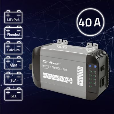 2. Intelligent professional Monolith charger for LiFePO4 AGM GEL SLA 40A 12V batteries