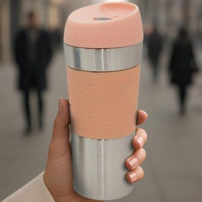 6. EXCELLENT HOUSEWARE THERMAL TRAVEL MUG 350ML PINK