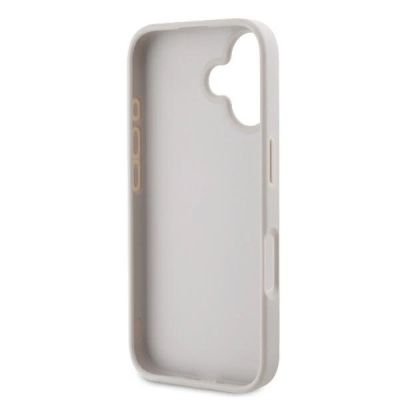 7. Guess Leather Metal Logo Strass Crossbody Case for iPhone 16 - Pink