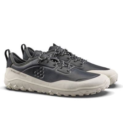 10. Vivobarefoot TRACKER LEATHER AT LOW MENS OBSIDIAN/WHITE men's shoes (309534-04)