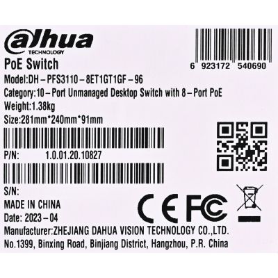 12. SWITCH DAHUA PFS3110-8ET1GT1GF-96