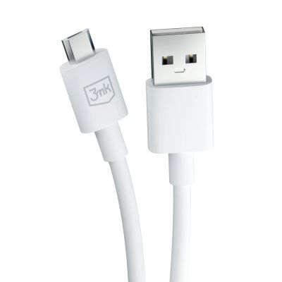 9. 3mk Hyper Cable USB-A / micro USB 5V 2.4A 1.2m - white