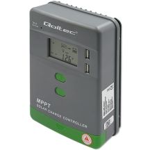 Qoltec MPPT Solar Charge Controller with Temperature Sensor 20A | 12V / 24V | LCD | 2 x USB
