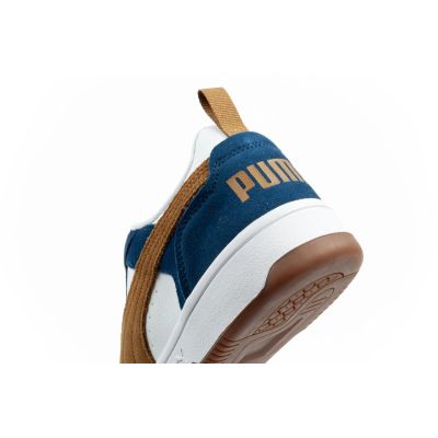 7. Puma Rebound v6 men's sports sneakers fashionable comfortable white navy brown