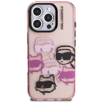 3. Karl Lagerfeld IML Multi K&C Head Pattern Case for iPhone 16 Pro Max - Pink