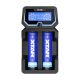 2. XTAR CHARGER FOR CYLINDRICAL LI-ION 18650 BATTERIES COMPATIBLE WITH PROTECTED CELLS 20700/21700 X2