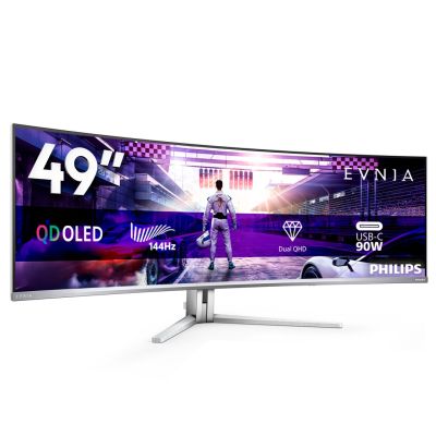 46. Philips Evnia 8000 49M2C8900L/00 computer monitor 124.2 cm (48.9") 5120 x 1440 px Dual QHD QD-OLED White