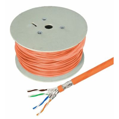 2. Helos high quality laying cable, Cat.7 raw cable, S/FTP, PiMF, LSZH, orange, 500m drum