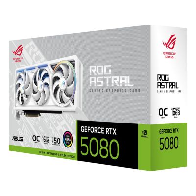 24. ASUS ROG Astral - -RTX5080-O16G-WHITE NVIDIA GeForce RTX 5080 16 GB GDDR7