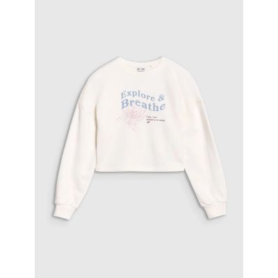 5. Girls' sweatshirt without a hood, 4F 4FJWSS25TSWSF1483-11S