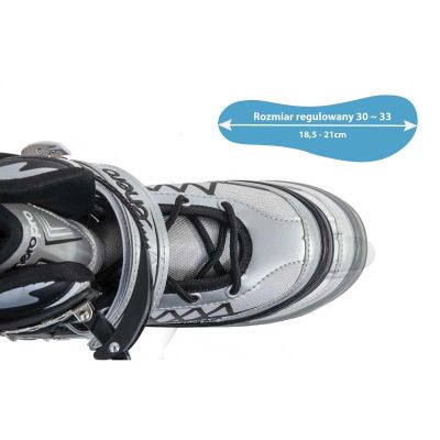 58. ROLLER SKATES-ROLLER SKATES-ICE SKATING 4IN1 ENERO PRO LED 30-33 GRAY