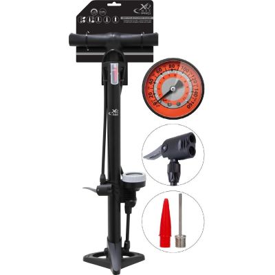 8. XQMAX PRO WORKSHOP/BICYCLE PUMP 160Psi (11Bar) WITH PRESSURE GAUGE SMALL BASE