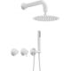 Concealed shower set with shower head - with horizontal tap