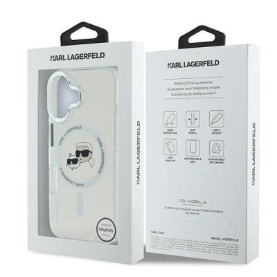 8. Karl Lagerfeld IML Metal Karl&Choupette Head MagSafe Case for iPhone 16 Plus - White