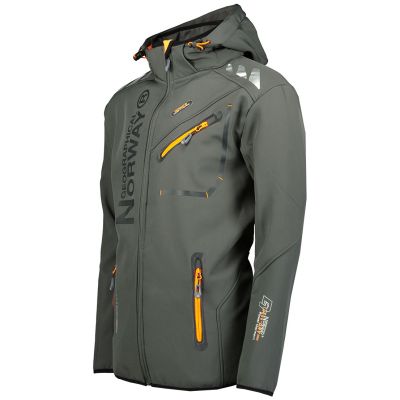 8. Men’s Softshell Jacket Geographical Norway ROYAUTE DGREY-ORANGE GTX MEN 068 (WW4643H/GN-DARK GREY / ORANGE)