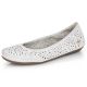 11. Rieker W RKR649 comfortable leather openwork shoes, white