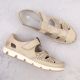 27. Rieker W RKR651 beige leather openwork shoes with velcro