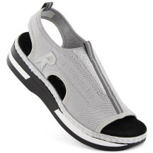 Comfortable slip-on sandals Rieker W RKR686 metallic 