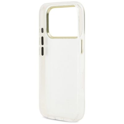 7. Guess IML 4G Script Metal Case for iPhone 17 Pro - White