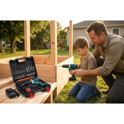 5. Extralink Tools | Cordless Drill Driver | Blue + 2 Batteries