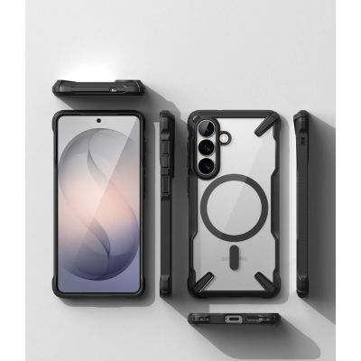 4. Ringke Fusion X Magnetic MagSafe Case for Samsung Galaxy S26 - Clear Black