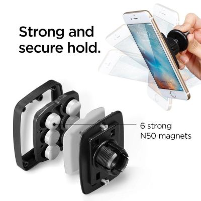 7. Spigen H12 phone holder for car air vent magnetic - black