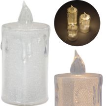 DECORATIVE CANDLE 10.5 CM TRANSPARENT WARM WHITE 1 LED