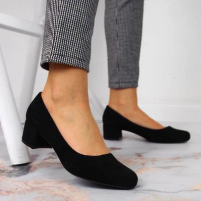 18. Sergio Leone W SK354C Suede Block Heel Pumps Black