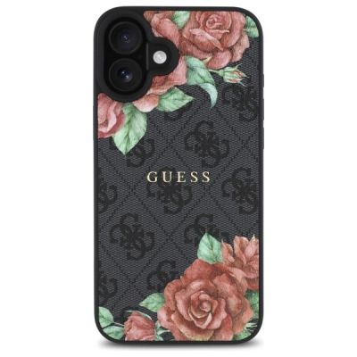 3. Guess GUHMP16SP4ROPEMCK iPhone 16 6.1" black/black hardcase 4G Flowers Print MagSafe