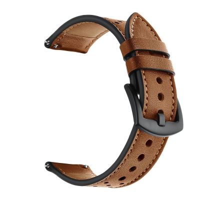 2. Tech-Protect Leather Strap for Samsung Galaxy Watch 4 / 5 / 5 Pro / 6 / 7 / FE - Brown