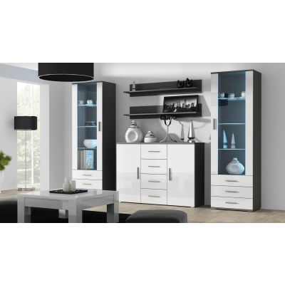 2. UNI chest of drawers gray/white gloss