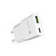 4. NATEC RIBERA GAN SLIM WALL CHARGER USB-A USB-C 20W WHITE