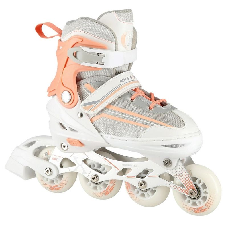 3. NILS Extreme NH18190 2in1 inline skates, white and pink, size S (29-33), with replaceable hockey blade