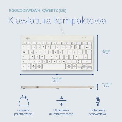 12. R-Go Tools Ergonomic R-Go Compact Break Keyboard, with Break Software, QWERTZ (DE), Wired, White