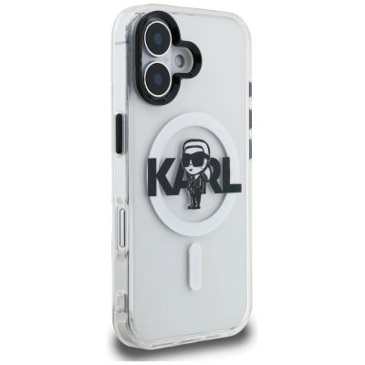 4. Karl Lagerfeld IML Karl Sketch Logo MagSafe Case for iPhone 16 - Clear
