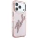 4. Karl Lagerfeld IML Big Signature Resin Metal Frame Case for iPhone 18 Pro Max / 17 Pro Max - Pink