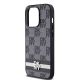 6. DKNY Leather Checkered Mono Pattern & Printed Stripes iPhone 14 Pro Case - Black